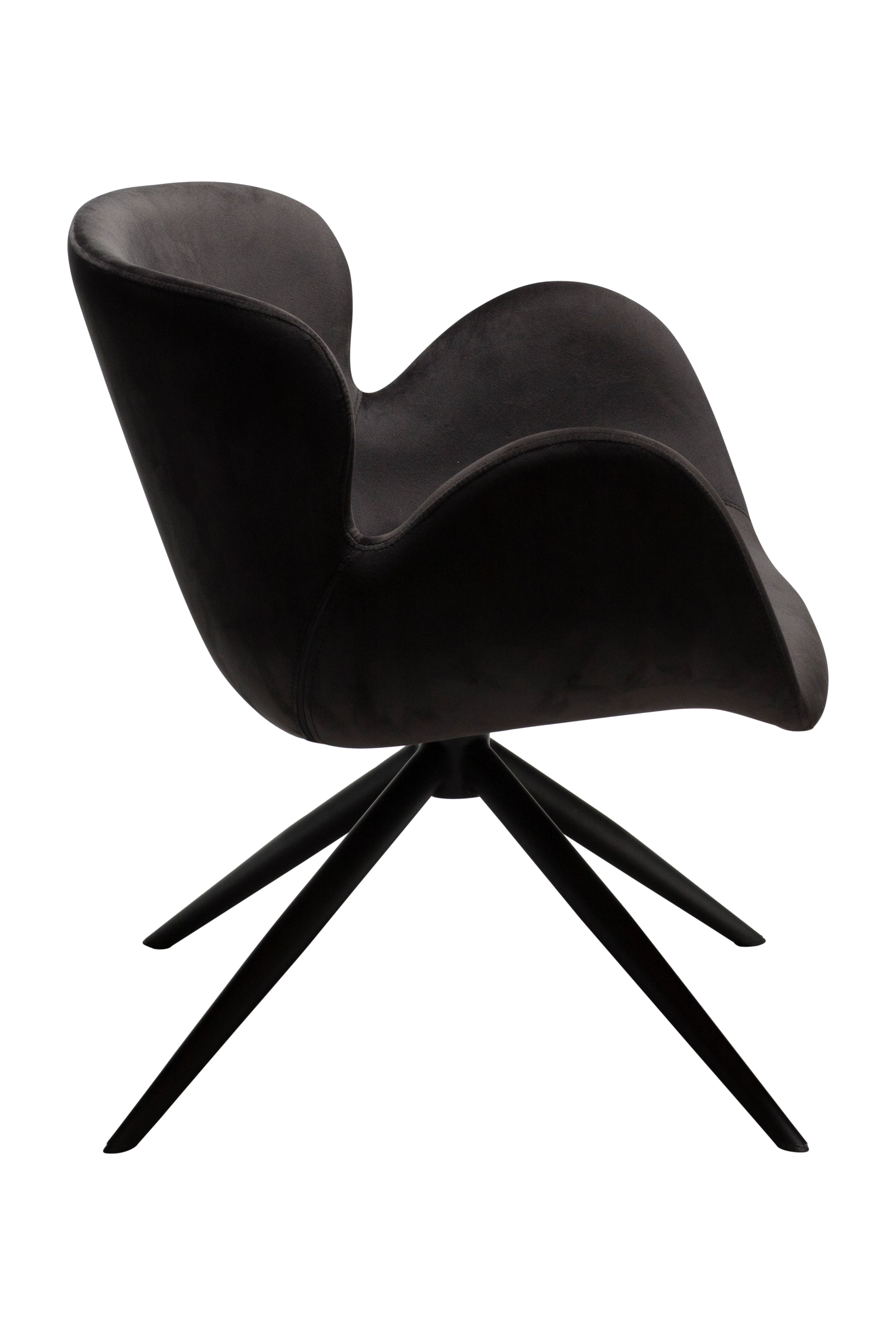 GAIA Lounge Sessel Samt mit schwarzen Beinen