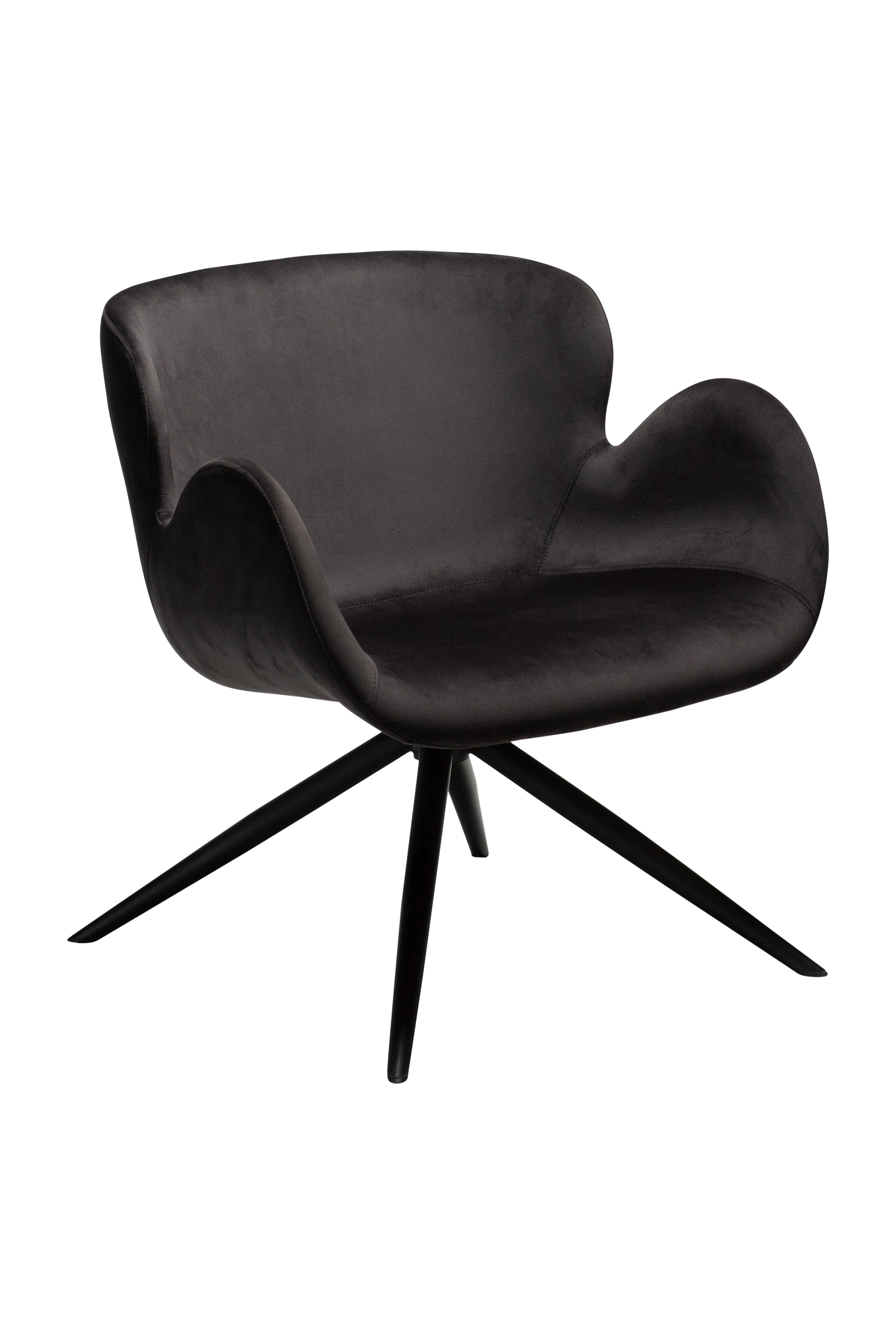GAIA Lounge Sessel Samt mit schwarzen Beinen